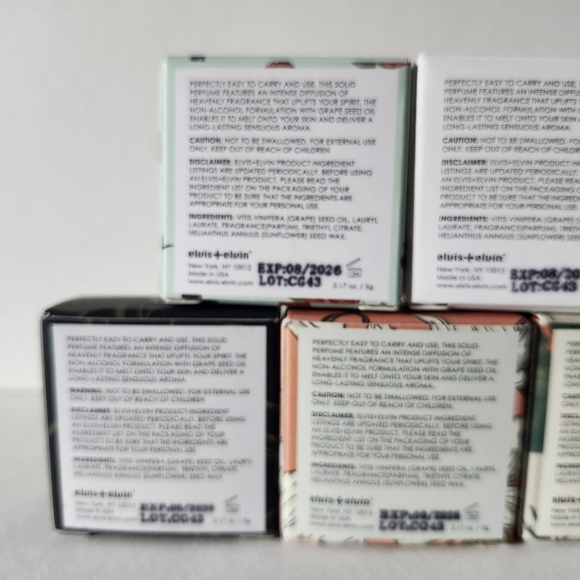 Elvis + Elvin Solid Perfume 5 Pack Set - Bamboo, Peony, Magnolia, Rose - Picture 6 of 12